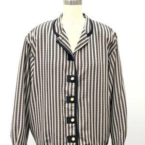 Vintage 80s Striped Blazer Bomber Jacket